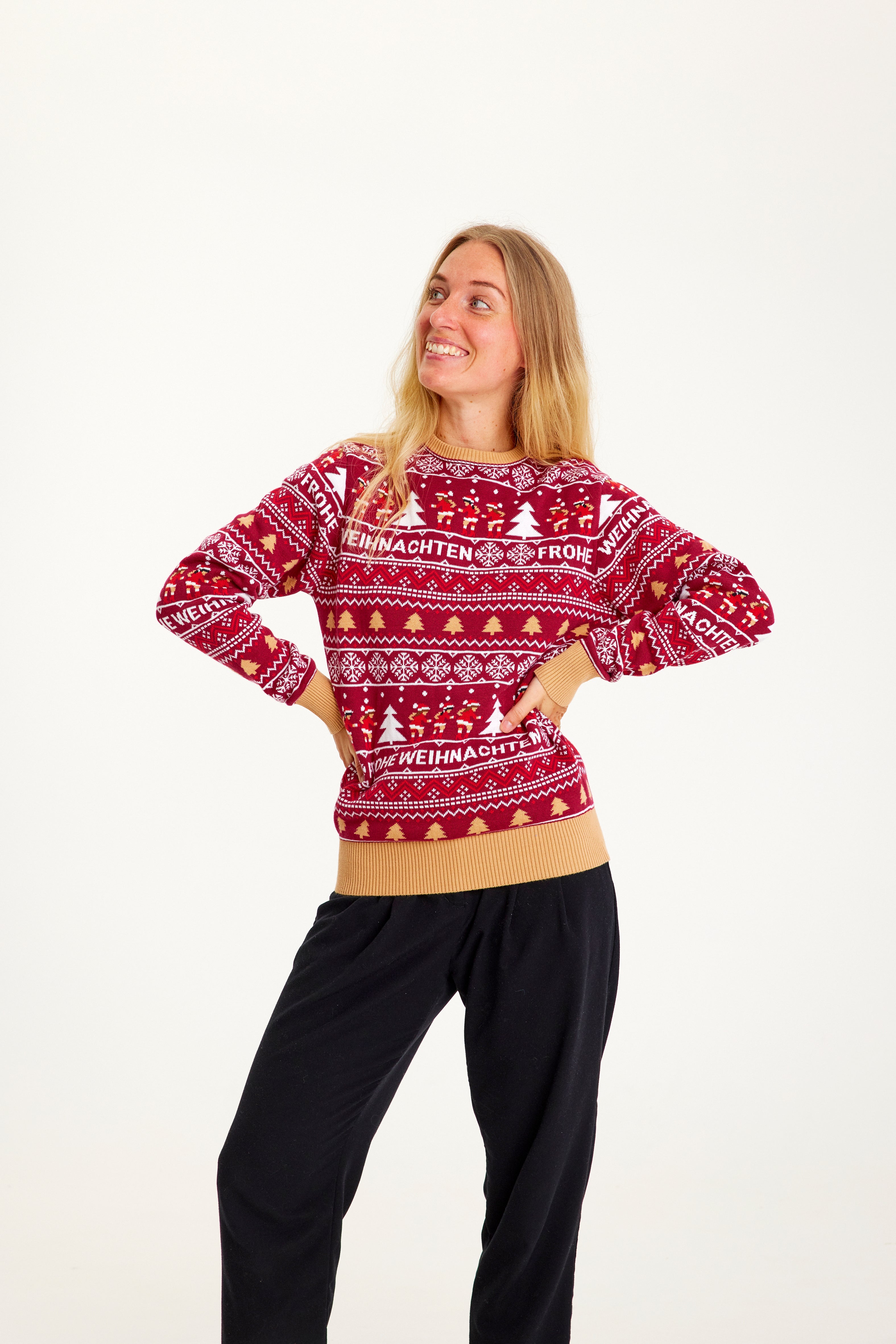 Frohe Weihnachten Sweater Bordeaux - Women.